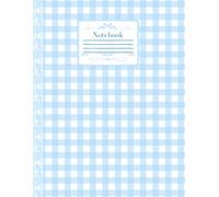 Blue Gingham Lace-Themed College-Ruled 8.5”x11” Notebook: Soft Coquette Cute Pastel Journal with Adorable Ribbon Design - Perfect for Essential Stationery, School Notes, Teens & Women <3