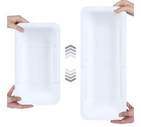 Blue Ginkgo's Colador colador para fregadero - Lava verduras y frutas, escurre pasta cocida y platos secos - Extensible - New Home Kitchen Essentials - Gris, azul, rosa y blanco