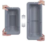 Blue Ginkgo's Colador colador para fregadero - Lava verduras y frutas, escurre pasta cocida y platos secos - Extensible - New Home Kitchen Essentials - Gris, azul, rosa y blanco