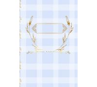 Blue & Gold Lined: Diary, Notebook & Journal for Women | Cute Notebooks for Writing | 120 Pages | Matte Paperback | Aesthetic Gold Floral Design | 6" x 9" in