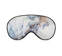 Blue Golden Marbling Sleep Mask Blindfold Ajustable Super-Smooth Soft Eye Mask Cover para Hombres Mujeres Viajes y siesta