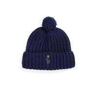Blue Gorro de canalé con Polo Bear y pompón TALLA ÚNICA