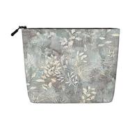 Blue Grace Flora - Neceser portátil de cáñamo falso, bolsa de maquillaje grande, resistente al agua, bolsa de aseo de viaje