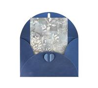 Blue Grace Flora Printing Holiday Love Buckle Pearl Paper Envelope Greeting Vertical Thinking Of You Cards 15.2 x 10.2 cm