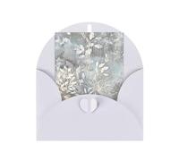 Blue Grace Flora Printing Holiday Love Buckle Pearl Paper Envelope Greeting Vertical Thinking Of You Cards 15.2 x 10.2 cm