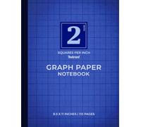 Blue Graph Paper Notebook | 2 Squares Per Inch - Indexed: Perfect for Students & Teachers | Calming Blue Cover | Structured & Indexed Grid Layout | 110 Pages | 8.5 x 11 Inches