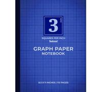 Blue Graph Paper Notebook | 3 Squares Per Inch - Indexed: Perfect for Students & Teachers | Calming Blue Cover | Indexed Grid for Enhanced Organization | 110 Pages | 8.5 x 11 Inches