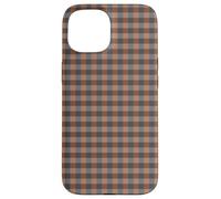 Blue Grey & Rust Gingham - Dark Checkered Plaid Phone Cover Carcasa para iPhone 15