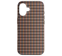 Blue Grey & Rust Gingham - Dark Checkered Plaid Phone Cover Carcasa para iPhone 16