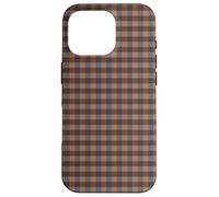 Blue Grey & Rust Gingham - Dark Checkered Plaid Phone Cover Carcasa para iPhone 16 Pro