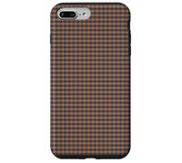Blue Grey & Rust Gingham - Dark Checkered Plaid Phone Cover Carcasa para iPhone 7 Plus/8 Plus