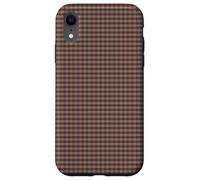 Blue Grey & Rust Gingham - Dark Checkered Plaid Phone Cover Carcasa para iPhone XR