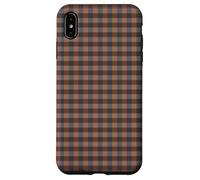 Blue Grey & Rust Gingham - Dark Checkered Plaid Phone Cover Carcasa para iPhone XS MAX