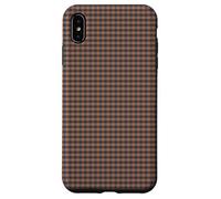 Blue Grey & Rust Gingham - Dark Checkered Plaid Phone Cover Carcasa para iPhone XS MAX