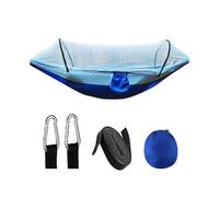 (blue)hammock outdoor camping Automatic speed open strut hammock with mosquito net field survival sleeping bag
