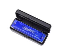 Blue Harmonica for Kids - Órgano de adecuado para principiantes con 10 agujeros y 20 notas, juguete musical perfecto para niños pequeños | Instrumento preescolar de arpa para el aprendizaje