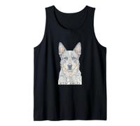 Blue Heeler Australian Ganado Perro Outback Mosaico Camiseta sin Mangas