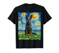 Blue Heeler Noche Estrellada Van Gogh Art Australian Ganadero Perro Camiseta