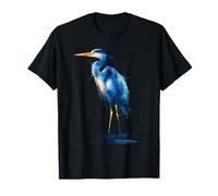 Blue Heron Acuarela Observación de Aves Observador de Aves Camiseta