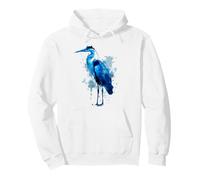 Blue Heron Acuarela Observación de Aves Observador de Aves Sudadera con Capucha