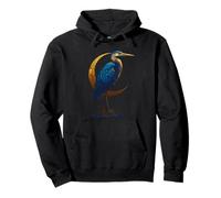Blue Heron Celestial Crescent Moon Observador de Aves Sudadera con Capucha