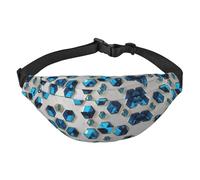 Blue Hexagons and Diamonds - Riñonera ajustable a la cadera, resistente al agua, para viajes, casual, correr, senderismo, ciclismo, color negro, talla única, Black, Talla única