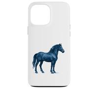 Blue Horse Silhouette Equestrian Lover Minimalist Carcasa para iPhone 13 Pro MAX