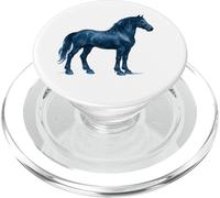 Blue Horse Silhouette Equestrian Lover Minimalist PopSockets PopGrip para MagSafe
