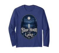 Blue Hour at The Lake Badge Lakecore Aesthetic Manga Larga