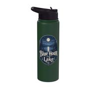 Blue Hour at the Lake Badge Lakecore Aesthetic Stainless Steel Insulated Water Bottle