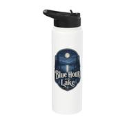 Blue Hour at the Lake Badge Lakecore Aesthetic Stainless Steel Insulated Water Bottle