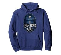 Blue Hour at The Lake Badge Lakecore Aesthetic Sudadera con Capucha