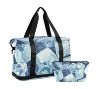Blue Ice Cube Gym Sport Duffle Bag Bolsa de fin de semana con correa ajustable para trekking Plegable, cubito de hielo azul, 1 tamaño, cubo de hielo azul, 1 tamaño, Cubo de hielo azul, 1 size