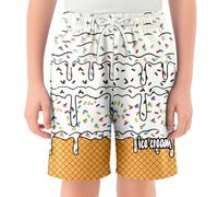 Blue Ice Drip - Traje de baño para niños y bebés, pantalones cortos de verano para la playa, talla 2T-XL, pantalones cálidos para niñas pequeñas, blanco, 5-6 años