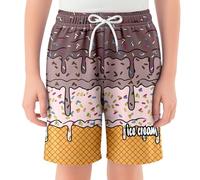 Blue Ice Drip - Traje de baño para niños y bebés, pantalones cortos de verano para la playa, talla 2T-XL, pantalones cálidos para niñas pequeñas, café, 5-6 años