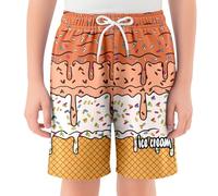Blue Ice Drip - Traje de baño para niños y bebés, pantalones cortos de verano para la playa, talla 2T-XL, pantalones cálidos para niñas pequeñas, naranja, 5-6 años