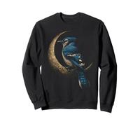 Blue Jay Crescent Moon Celestial Observación de Aves Sudadera