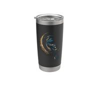 Blue Jay Crescent Moon Celestial Observación de Aves Vaso térmico de acero inoxidable de doble pared