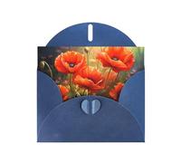 Blue JKIEGOQ Poppies in Bloom - Tarjeta de felicitación de 10 x 15 cm para Navidad, día de San Valentín, boda, tarjetas de invitación a fiestas