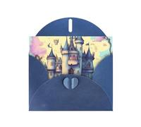 Blue JKIEGOQ - Tarjeta de felicitación con diseño de castillo de cuento de hadas de 4 x 6 pulgadas para Navidad, día de San Valentín, boda, tarjetas de invitación de fiesta