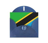 Blue JKIEGOQ - Tarjeta de felicitación con estampado de bandera de Tanzania de 10 x 15 cm para Navidad, día de San Valentín, boda, tarjetas de invitación de fiesta