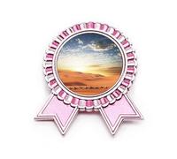 Blue Journey Silk Road Camel Desert - Broche de insignia rosa para ganador, Medium, Metal