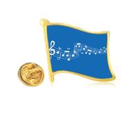 Blue Jumpg Music 5-le Staff - Pin de solapa de metal dorado