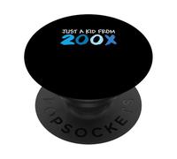 Blue Just A Kid From 200X Blue Graphic PopSockets PopGrip Adhesivo