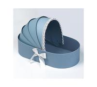 (blue)JWL-2PCS Cradle Lace Ribbon Flower Box Cradle Gift Boxes Flower Bouquet Packing Boxe Basket for Wedding Valentines Day Florist supplies