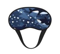 Blue Killer Whale - Antifaz opaca para dormir, poliéster suave, antiluz, elegante, adecuado para hombres y mujeres, para el trabajo diario y viajes al aire libre.