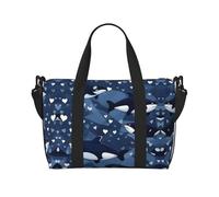 Blue Killer Whale - Bolsa de viaje ligera para fin de semana para hombres y mujeres, bolsa impermeable para viajes de fin de semana al gimnasio