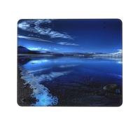 Blue Lake - Alfombrilla de mouse para juegos con borde cosido, almohadilla de escritorio pequeña para mouse inalámbrico, oficina, juegos, trabajo, 7 x 8.6 pulgadas