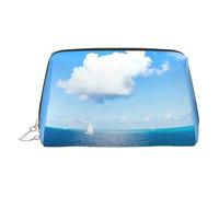 Blue Lake with White Clouds Print Chic Travel Makeup Bag Cute Cosmetic Pouch for Women for Purse and On-the-Go Use, Lago azul con nubes blancas, One Size, Clásico