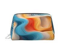Blue Lake with White Clouds Print Chic Travel Makeup Bag Cute Cosmetic Pouch for Women for Purse and On-the-Go Use, Tabla de colores Meander, One Size, Clásico